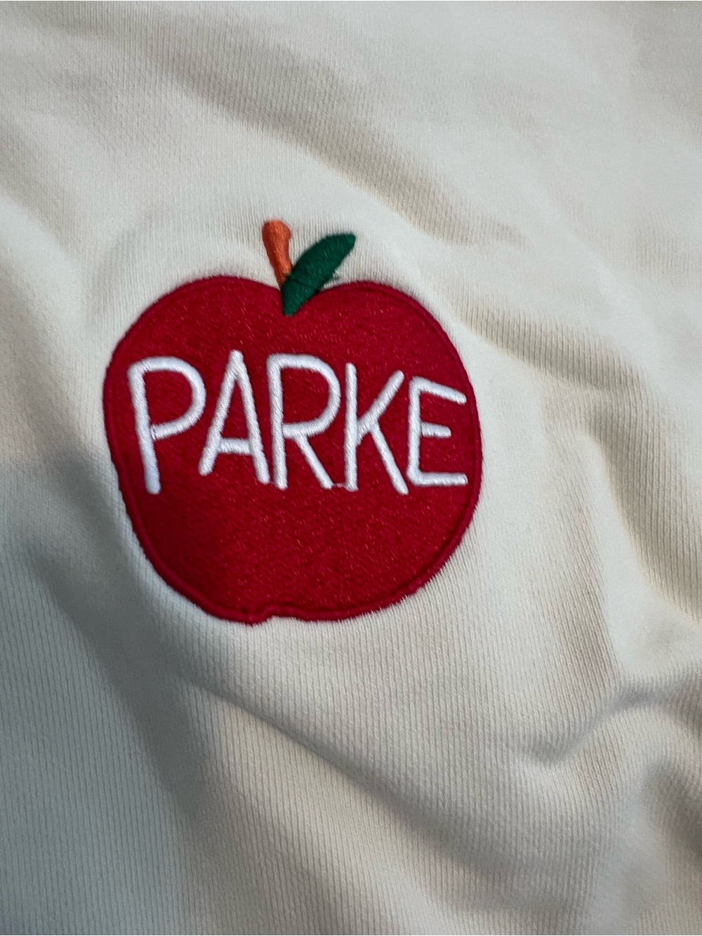 Parke Cream NYC Hoodie with Colorful Embroidered Motifs - Picture 5 of 8